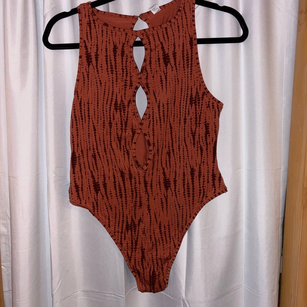 Rust Patterned Women's Bodysuit